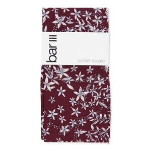 BAR III Mens Burgundy Floral Pocket Square